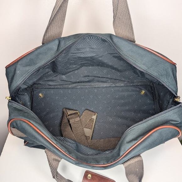 Ricardo Beverly Hills green canvas bag duffel carry-on overnight weekender - Picture 3 of 4